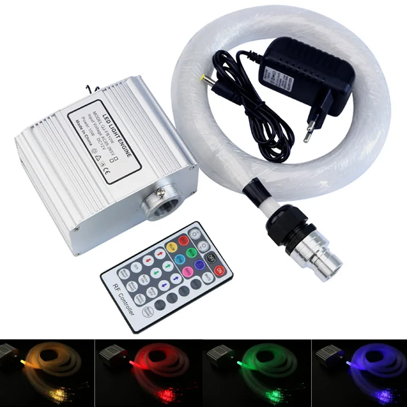 

DIY RGBW LED Twinkle Fiber optic star ceiling kit light 0.75mm*200pcs*2m optical fiber 10W light engine Jump/Fade etc effect