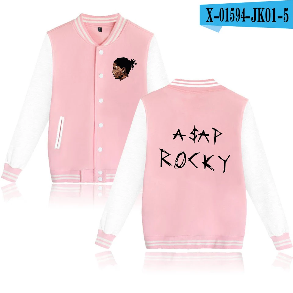 ASAP ROCKY Мужская ветровка с буквами мужская куртка-бомбер модный дизайн мужская куртка Университетского колледжа Мужская оптом - Цвет: pink