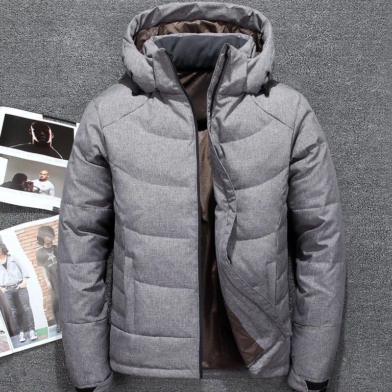 

High Quality White Duck Down Jackets Mens Warm Winter Coat Thick Mens Down Jackets Hooded Men Parka Jaqueta Masculina JK-677