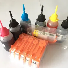 6 цветов PGI-525 CLI-526 набор для наполнения чернил для принтера Canon PIXMA MG8150 MG6150 MG6250 MG8250 принтеры PGBK BK C M Y GY