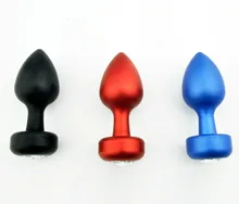 Blue/Red/Black Mini Anal Plug Butt/Booty Beads Unisex Anal Vaginal Man Women Big DICK Aluminum+Clear Jewelry Sex Toys Product