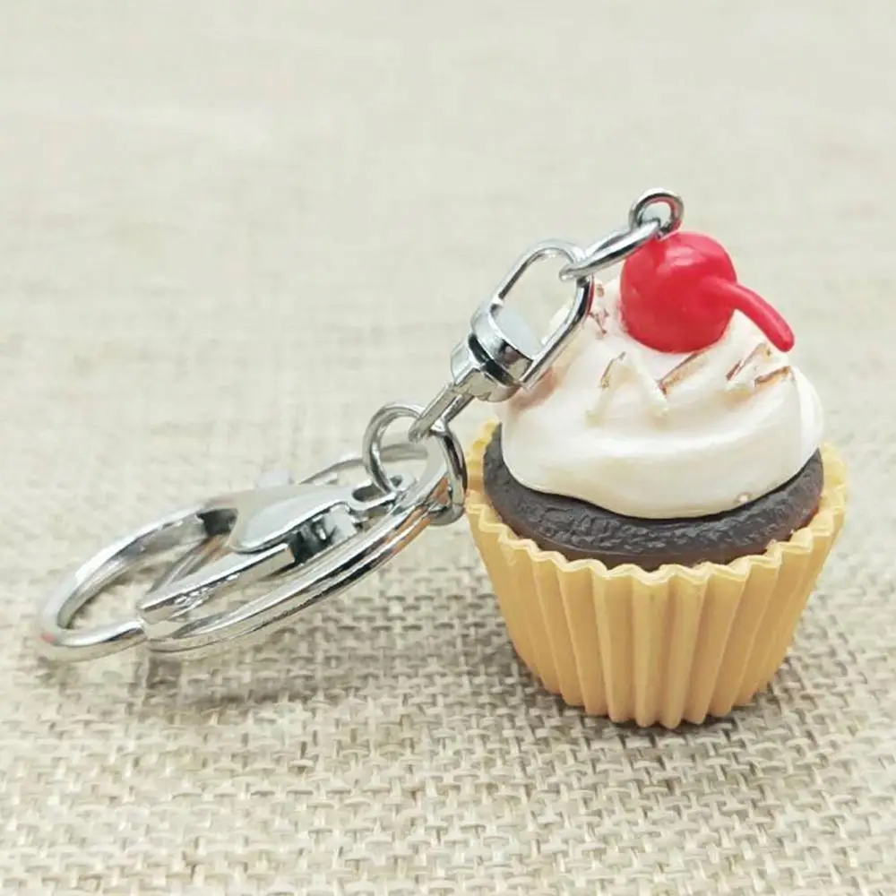 Creative Simulation Food Key Chain Cute Car Mini Bag Pendant Keychain Cup Cake Shape Charm Jewelry For Women Men | Украшения и