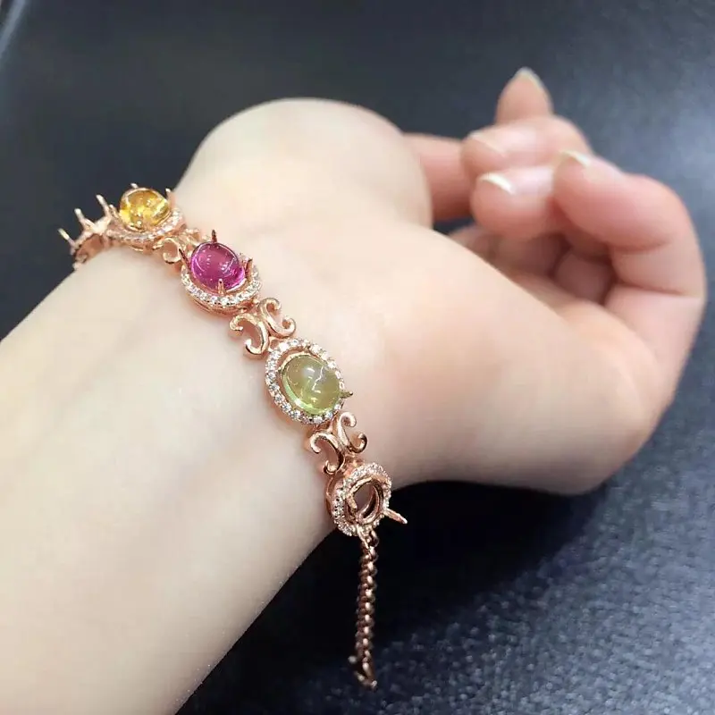 

2017 Real Qi Xuan_Tourmalin Stones Luxury Bracelets_Rose Gold Color Fashion Tourmaline Bracelets_Manufacturer Directly Sales