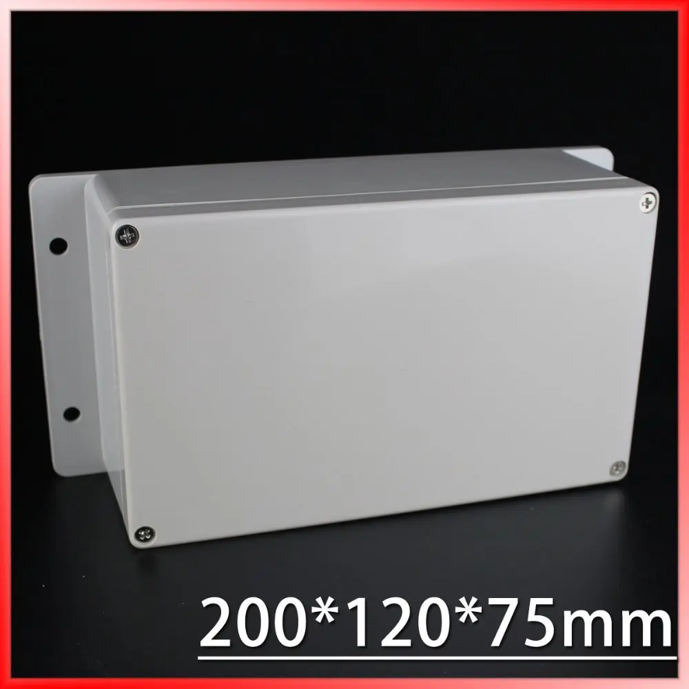 

(1 piece/lot) 200*120*75mm Grey ABS Plastic IP65 Waterproof Enclosure PVC Junction Box Electronic Project Instrument Case