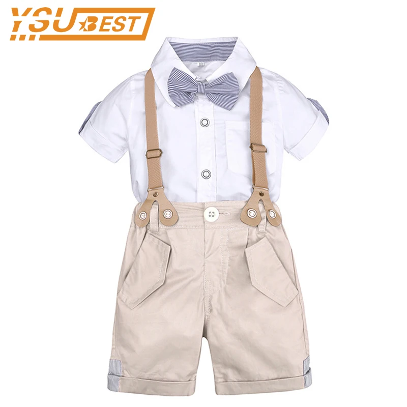 

Toddler Boys Clothing Set Summer Baby Suit Shorts Shirt 1 2 3 4 Year Children Kids Clothes Suits Formal Wedding Party Costume