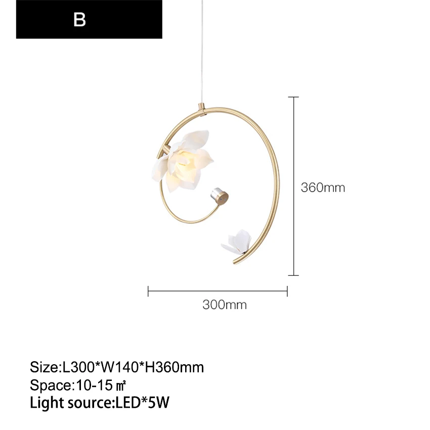 Современные светильники, латунный светодиодный светильник, керамическая Цветочная Подвесная лампа, для спальни, гостиной, арт-деко, подвесные светильники, осветительные приборы