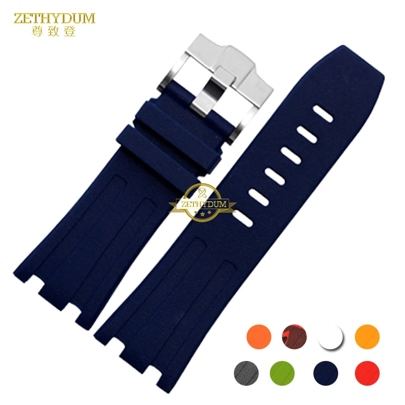 Silicone Rubber bracelet wristband sport watch band 28mm watchband for ap watches strap wristwatches belt with screw