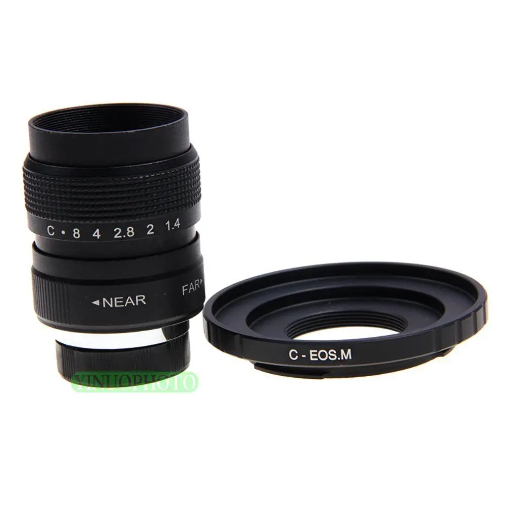 Fujian 25 мм F1.4 CC ТВ объектив + C крепление для беззеркальной камеры Canon EOS M M2 M3|c mount|fujian