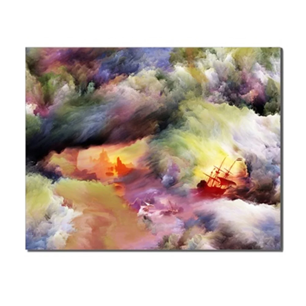 

Colorful Clouds Dreamy Scene Creative Wall Arts No Frame Canvas Oil Painting Posters Living Room Kid Room Printed For Home Decor
