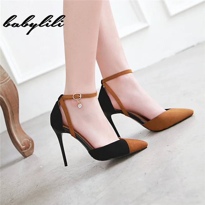 

New 2019 Women Shoes Fashion New Pumps Pointed Toe Mixed Colors Two Piece High Heels Shoes Women Sexy Prom Wedding Shoes