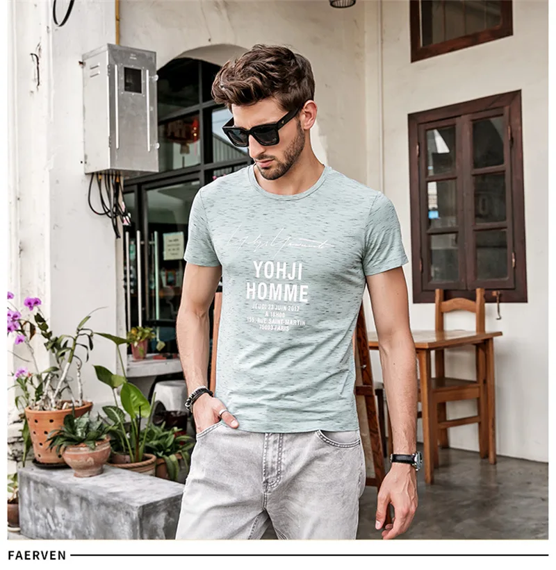 GustOmerD новая брендовая модная мужская футболка с буквенным принтом и О-образным вырезом с коротким рукавом, Мужская облегающая хлопковая футболка