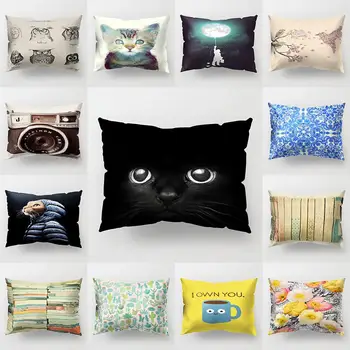 

Pillowcase Cat Bird Flower Sky Leaf Camera Design Cushion Decor Pillowcase Chair Sofa Cushion Case Car Living Room Home Decor
