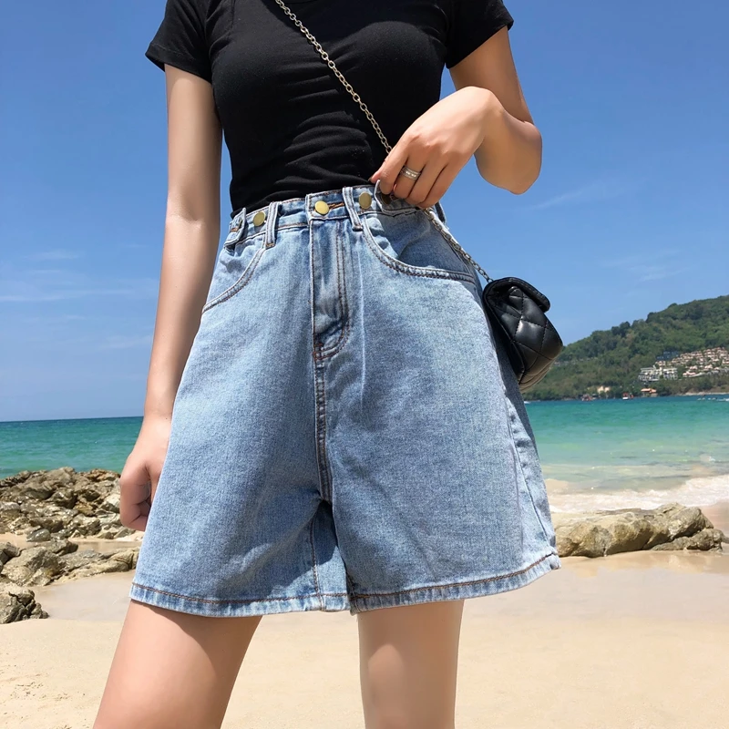 Beiyingni винтажные негабаритные женские джинсовые шорты обжимные джинсовые шорты с высокой талией повседневные летние джинсовые шорты бойфренда M-4XL