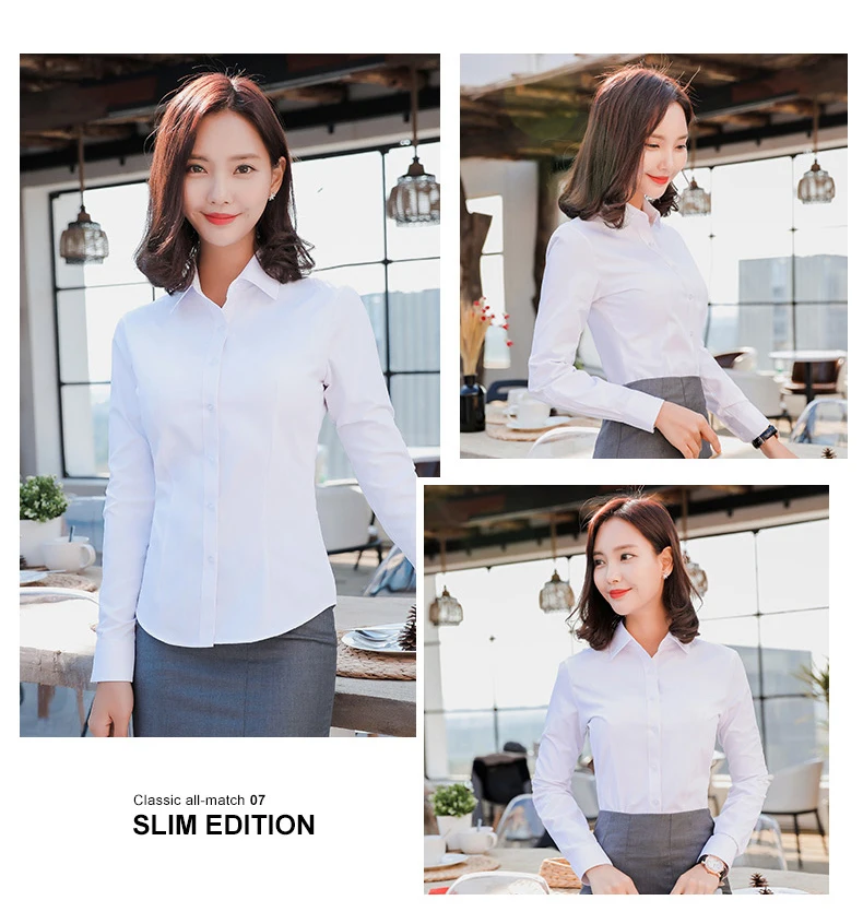 Langmeng женская блузка с длинным рукавом рубашки Женские однотонные офисные рубашки белые тонкие подходящие блузки blusa feminina