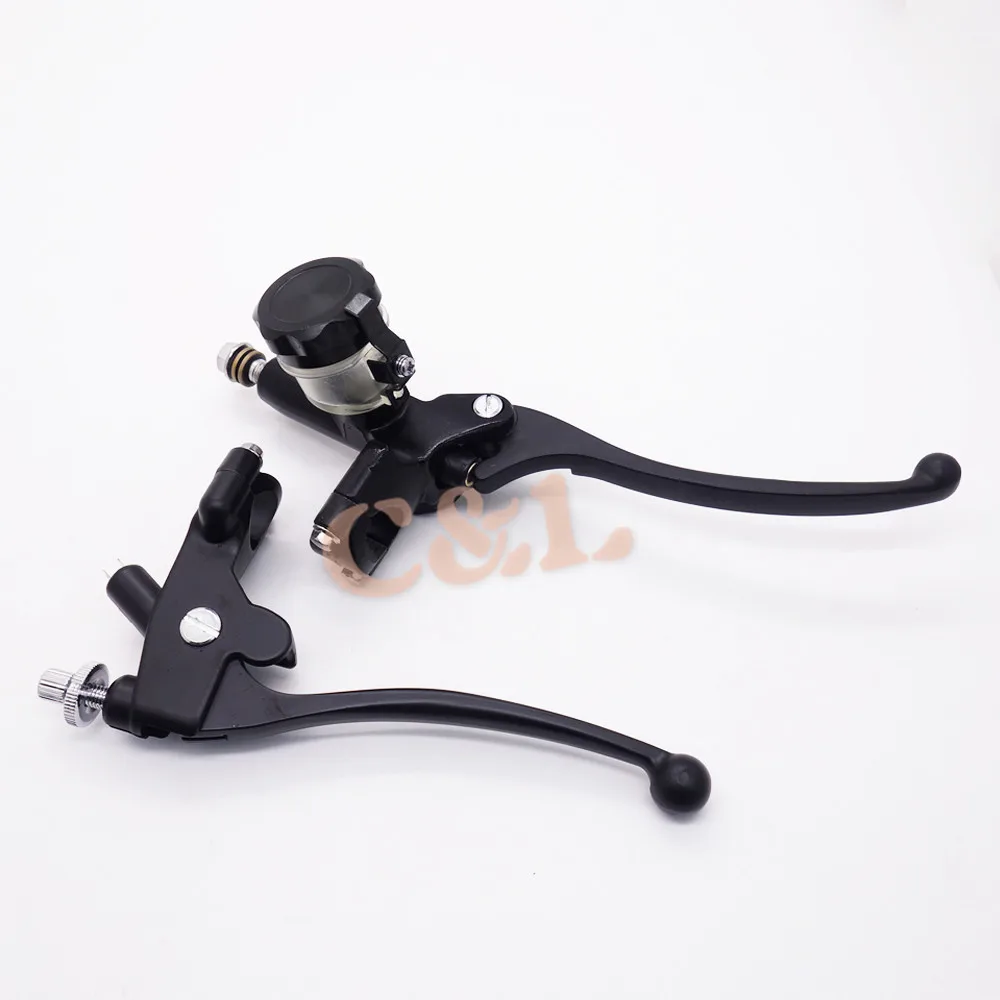 1 Pair 7/8" Black Motorcycle Handlebar Brake Master Cylinder Clutch