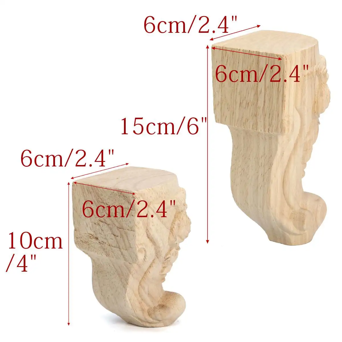 4 шт./компл. 15x6 см/10x6 см в европейском стиле мебельная ножка резного дерева ТВ шкаф скамеечка для ног на Ванная комната Кабинет ноги