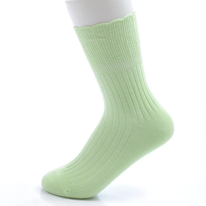 Новые модные дышащие однотонные женские зимние носки из хлопка теплые длинные женские носки 5 пар/лот,, Size34-39 - Цвет: Зеленый