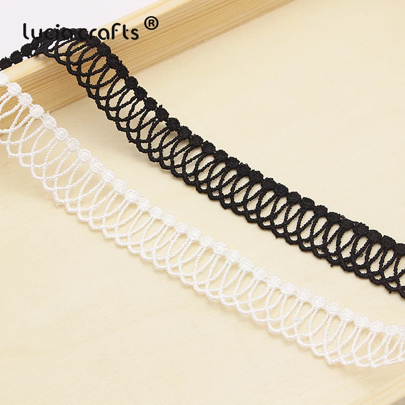 

Lucia crafts 2yards 23mm Black/White Lace Fabric Trim Ribbons DIY Sewing Garment Handmade Accessories Materials N0815
