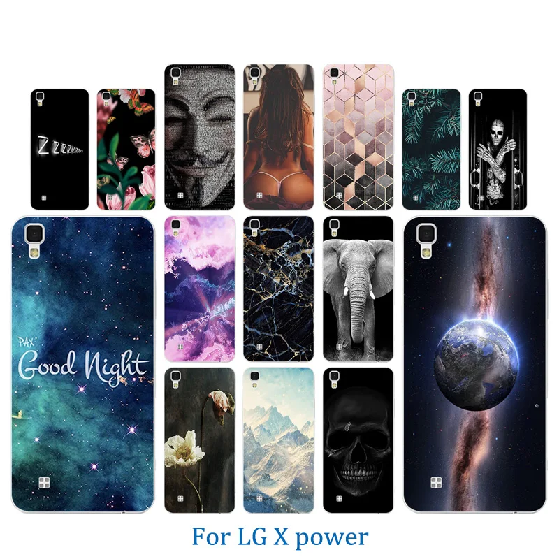 

Luxury Flexible For LG X Power Phone Cases for LG X Power K220ds K220y Ls755 Coque Hook Pattern for Lg X Power Anti Knock Funda