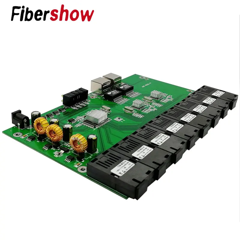

Gigabit Ethernet switch Ethernet Fiber Optical Media Converter 8 Port 1.25G SC 2 RJ45 10/100/1000M PCBA board