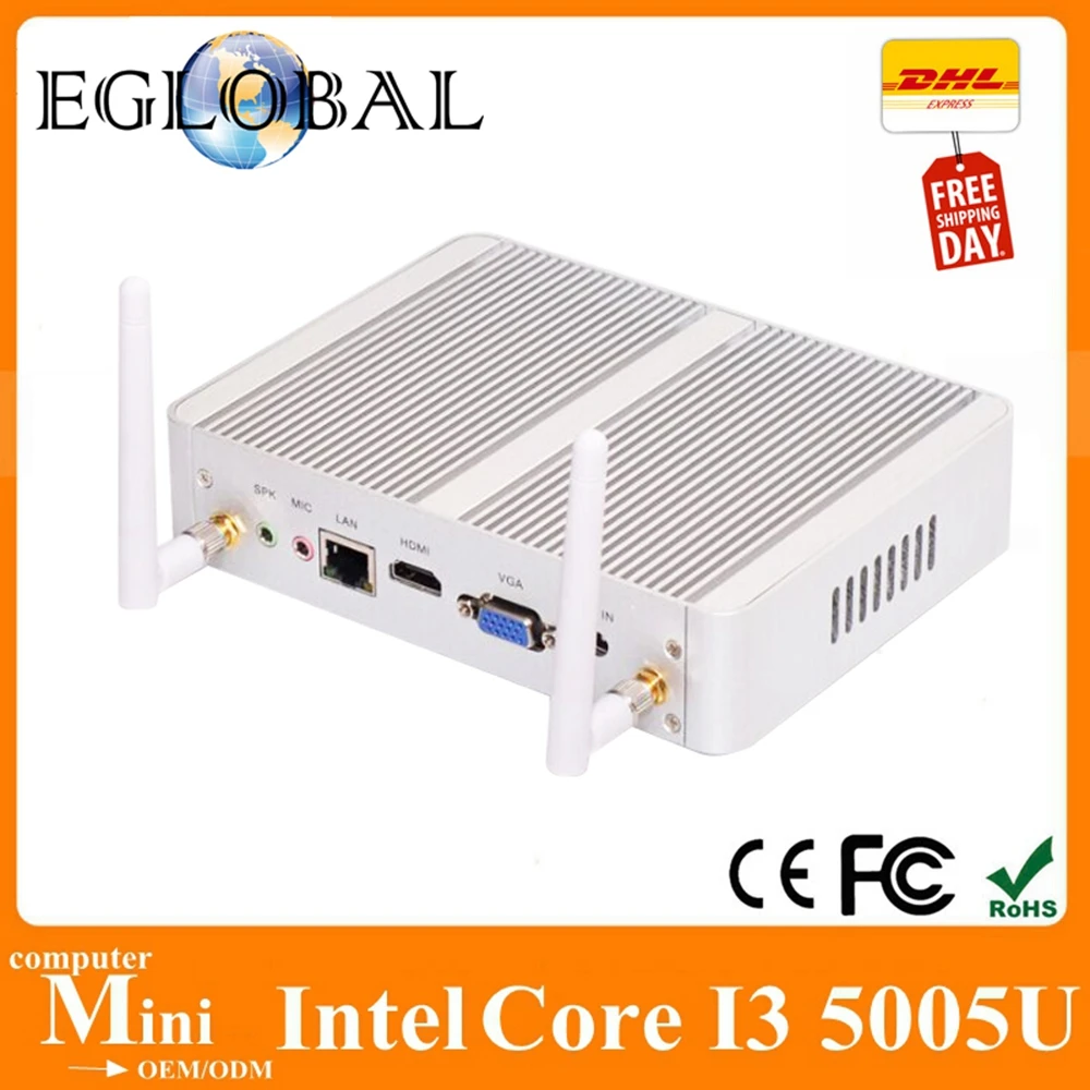 Eglobal Kodi 4K HTPC Barebone Мини ПК Intel Core I3 5005U Windows 10 8G ram 256G SSD настольный компьютер неттоп HDMI VGA 300M WiFi