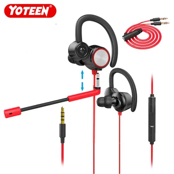 

YOTEEN Gaming Earphone with Adjust Removable Mic Hands free Chatting Dual Dynamic Drivers Wired Earphone for Nintend Switch PS4