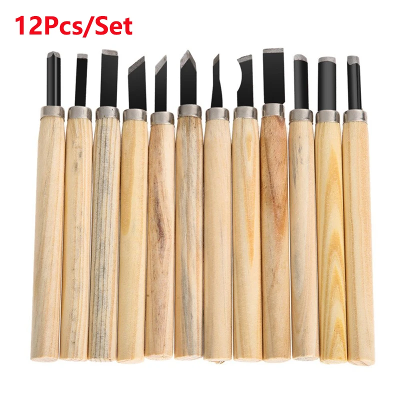 

12pcs Woodcut Knife Scorper Wood Carving Tool Woodworking Hobby Arts Craft Nicking Cutter Graver Scalpel Multi DIY Hand Tool Set