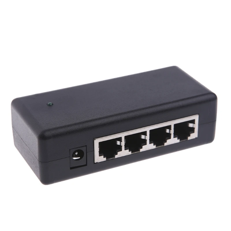 4 порта POE инжектор для видеонаблюдения ip-камеры питания через Ethernet адаптер