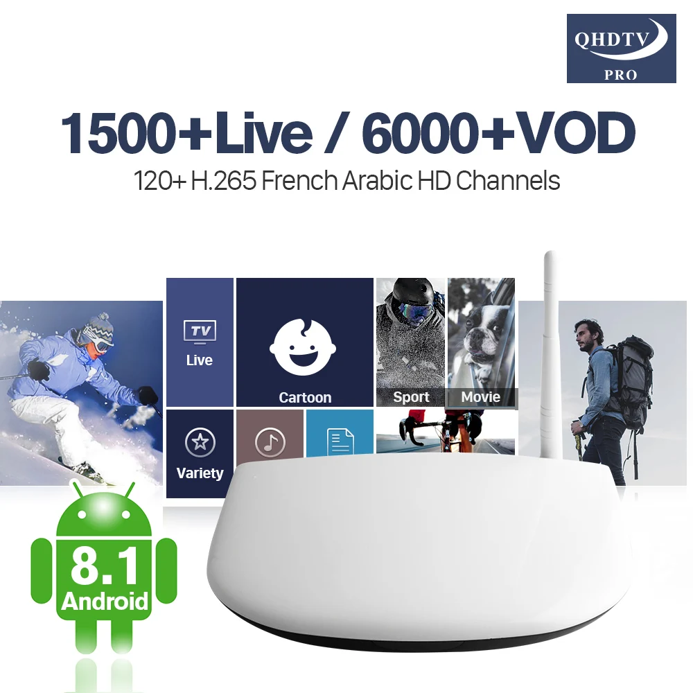 

Box Code IPTV Subscription France TV Box Q1304 RK3229 Android 8.1 H.265 Decoder IPTV Arabic QHDTV Pro IPTV Subscription 1 Year