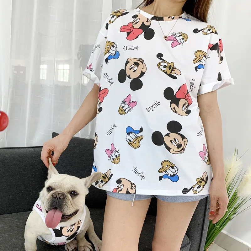

Human-pet Matching Clothes for Small Dogs Vest for French Bulldog Chihuahua Pet Clothing for Yorkshire Cartoon Puppy Pug Costume