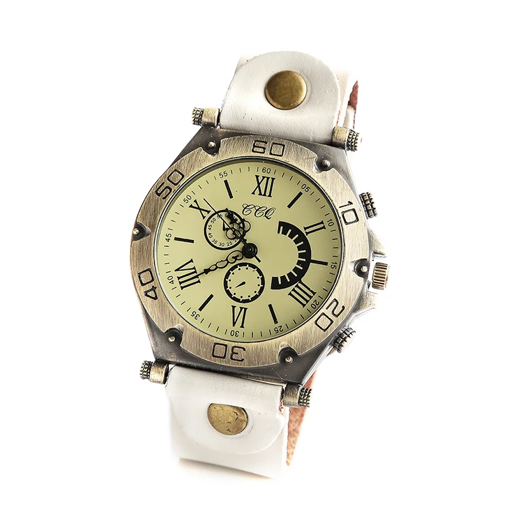 CCQ Внешней торговли горячая ретро кожа мужчины и женщины часы мода простой ложные