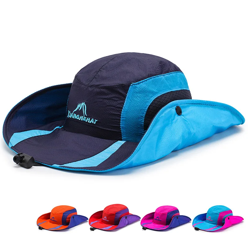 

Summer Quick-drying Farbic Adjustable Bucket Hat Male Female Travel More Width Brim Sunscreen Beach Visor Outdoor Fisherman Hat