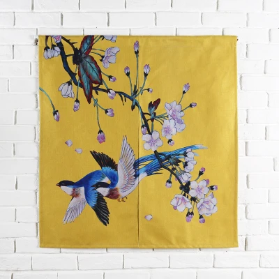 

Taiwan Japan style Chinese flower bird door curtain hanging living room kitchen home decoration bar tea coffee house