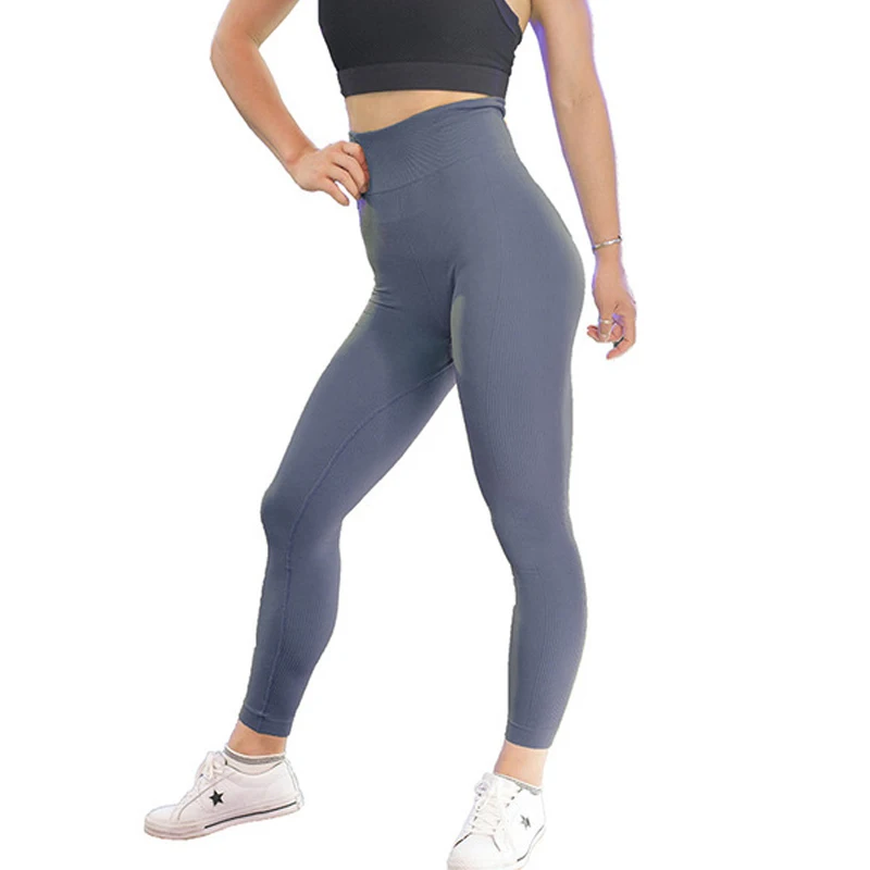 

Solid Color Fitness Leggings Women High Waist Workout Push Up Pants Sportleggings Gyms Wear Work out Clothing Summer 2019