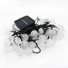 30 светодиодов на солнечных батареях вне света 6 м хрустальный шар Глобус строка лампы фея света для патио дворе дома для рождественской вечеринки