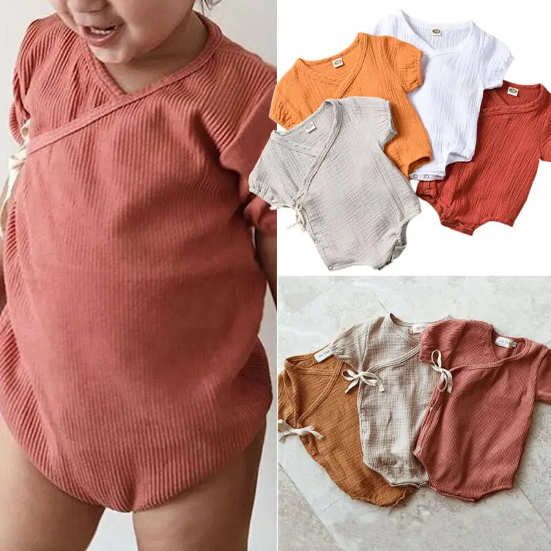 0-18M Newborn Infant Baby Clothes Romper Boy Girls Summer Short Sleeve Playsuit Baby Clothing Jumpsuit Clothes Outfits 2019