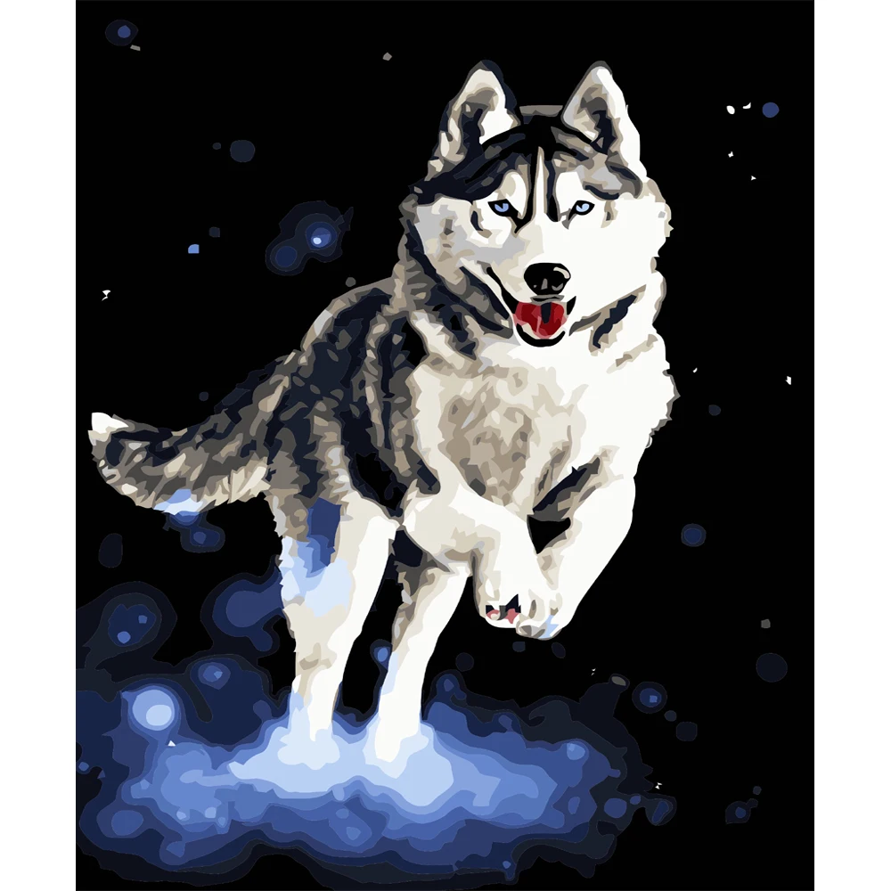 Diy Minyak Lukisan Dengan Angka Dinding Gambar Untuk Ruang Tamu Mewarnai Dengan Nomor Kanvas Anjing Husky Gambar Lukisan Dinding Dekorasi Oil Painting Diy Oil Paintingpaintings Wall Decor Aliexpress