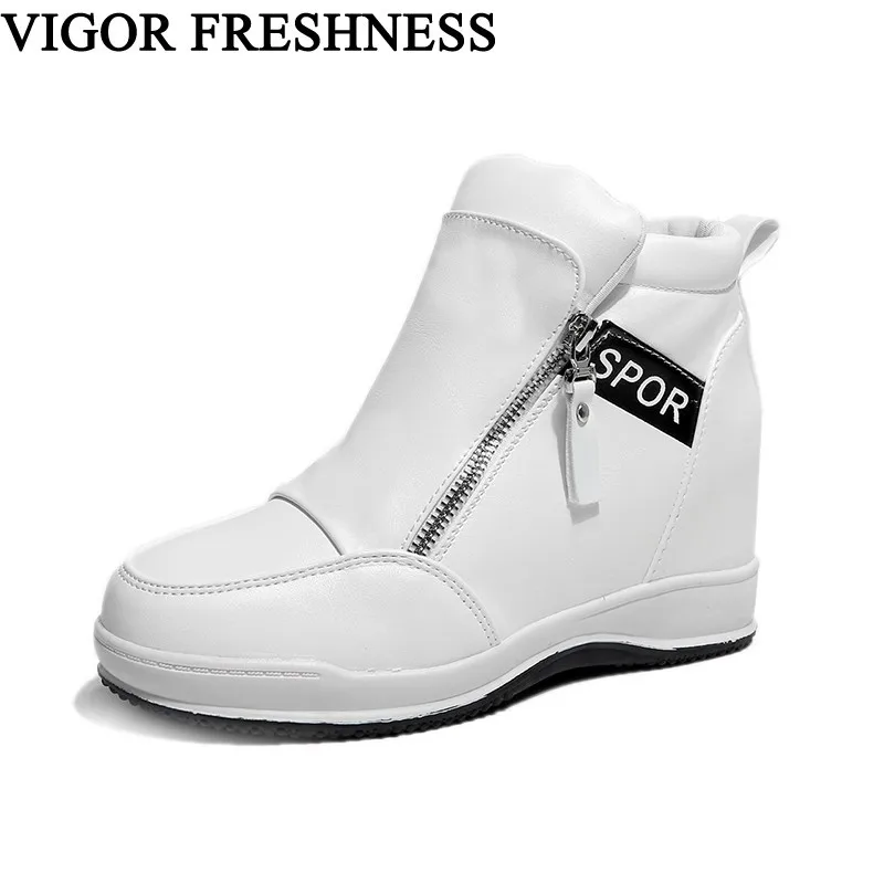 

VIGOR FRESHNESS Autumn Pumps Women Shoes Wedges Heels Spring Woman Height Increasing Pumps White Sneakers Tennis Shoes WY160
