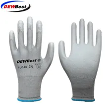 DEWBest защитные рабочие перчатки pu рабочие перчатки имеют сертификаты CE EN388 repory 1 пар/лот
