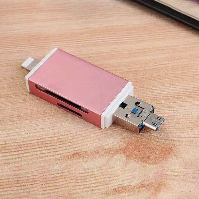 Special Offers 5pcs Rose gold Portable Mini 3 In 1 TF Secure Digital Memory Card OTG Card Reader Expansion Card For IOS For Android Computer Special Offers 5pcs Rose gold Portable Mini 3 In 1 TF Secure Digital Memory Card OTG Card Reader Expansion Card For IOS For Android Computer