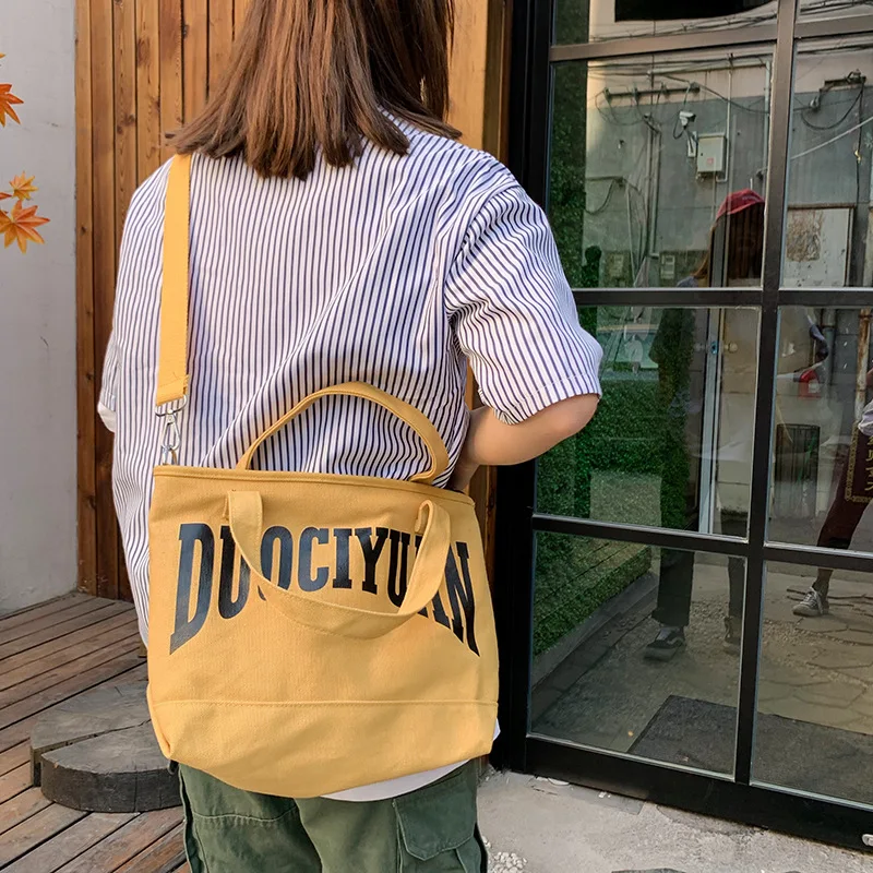 Летние новые популярные модные холщовые сумки с буквами для женщин женские повседневные Простые сумки на молнии женская сумка-мессенджер