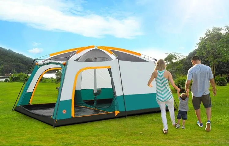 Супер 430*305*200 см 10-12 человек большие палатки для кемпинга водонепроницаемые пляжные палатки всплывающие походные палатки для рыбалки на открытом воздухе походные палатки
