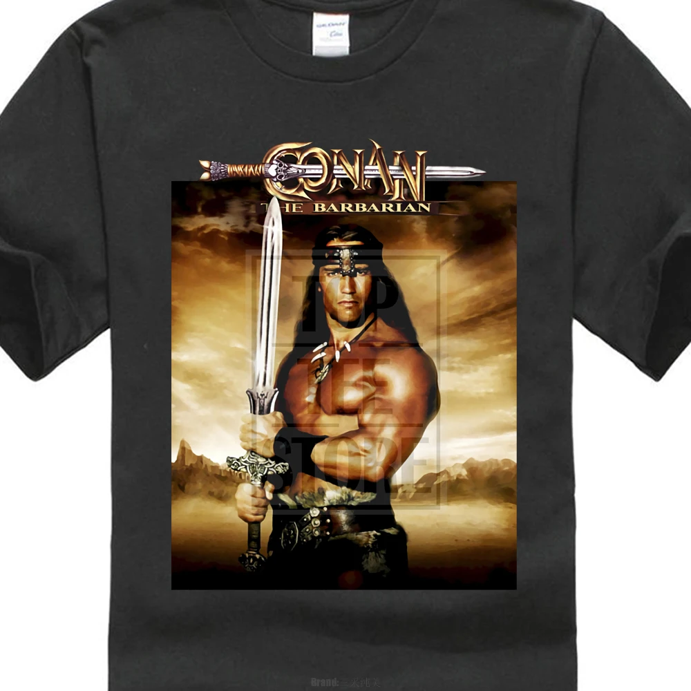 

Conan The Barbarian Silk Fabric Arnold Schwarzenegger Movie T Shirt Us Size Best