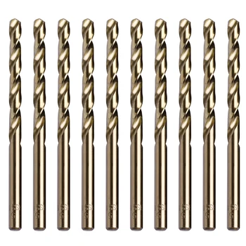 

10Pcs 5mm M35 Round Shank HSS-Co Cobalt Twist Drill Spiral Drill Bit