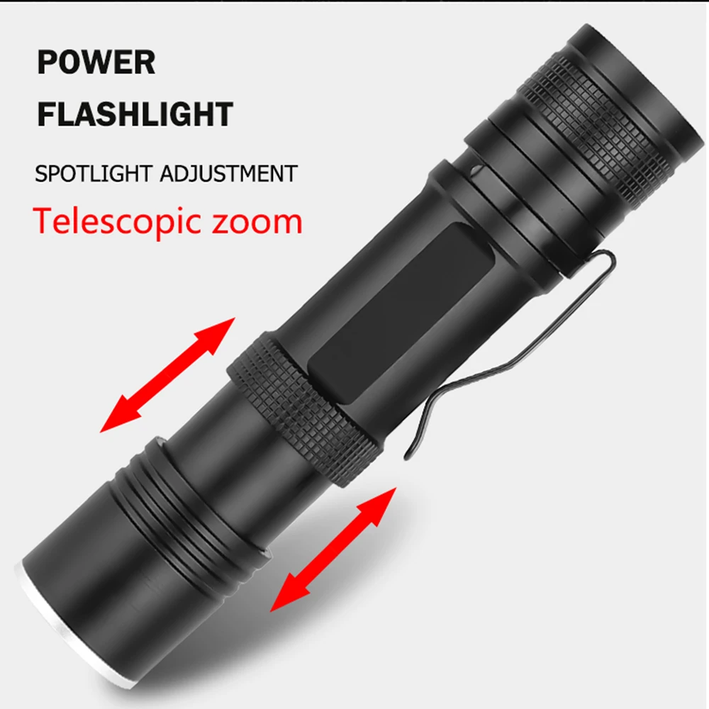 Powerful XHP50 LED Flashlight USB Charging 3 Lighting Mode Waterproof Tactical Torch Support Zoom Using 18650 or 26650 Battery