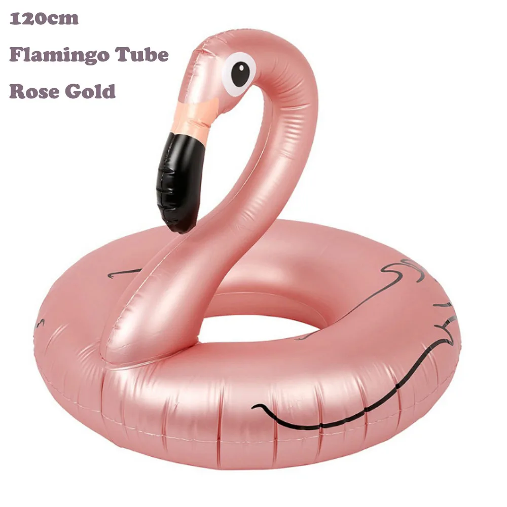 120cm Adult Flamingo Pool Floats Inflatable circle Flamingo Swimming Ring Buoy Giant Float Mattress Rubber Rings Pool Toys
