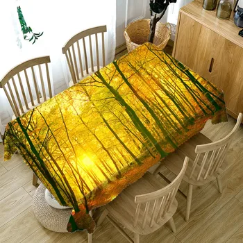 

Tablecloth square cotton Round table cover rectangular Waterproof Coffee Cabinet Cover Customized size yellow Woods Pillowcase
