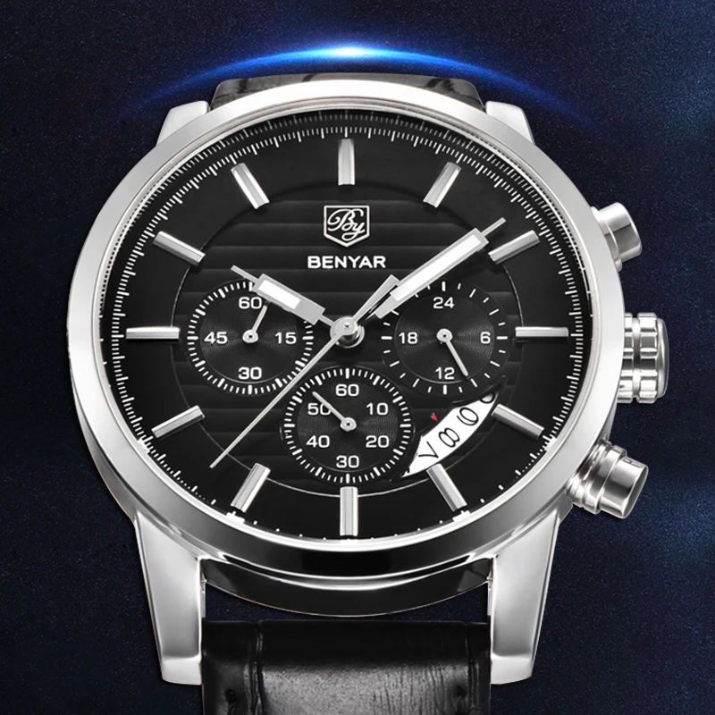

BENYAR 2019 New Men's Watches Top Luxury Brand Men Watch Business Quartz Watch Men Waterproof/Military/Leather Watch Men Clock