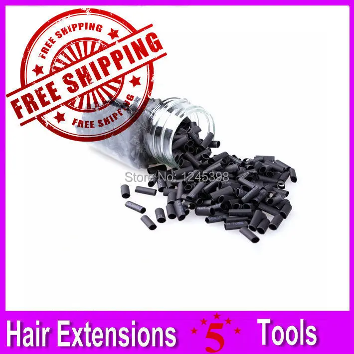 10 bottles 10000pcs Shrinkable Tube With Silicone / Black & White Transparent / Hair Extension Tools