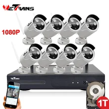 Wifi NVR Surveillance Kit Plug Play P2P 8CH 2.0MP HD 1080P 20m Night Vision Waterproof Outdoor Wireless DVR Camera CCTV Set